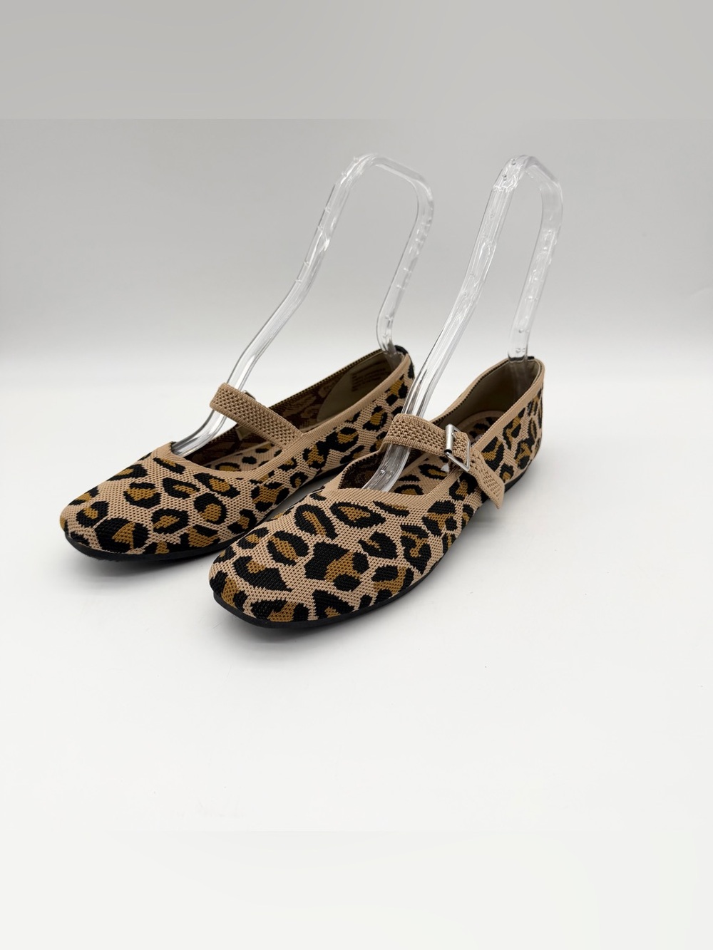Steve Madden Richmond Animal Print Knit Mary Jane Flats Brown/Black Size 9.5 - Picture 2 of 8